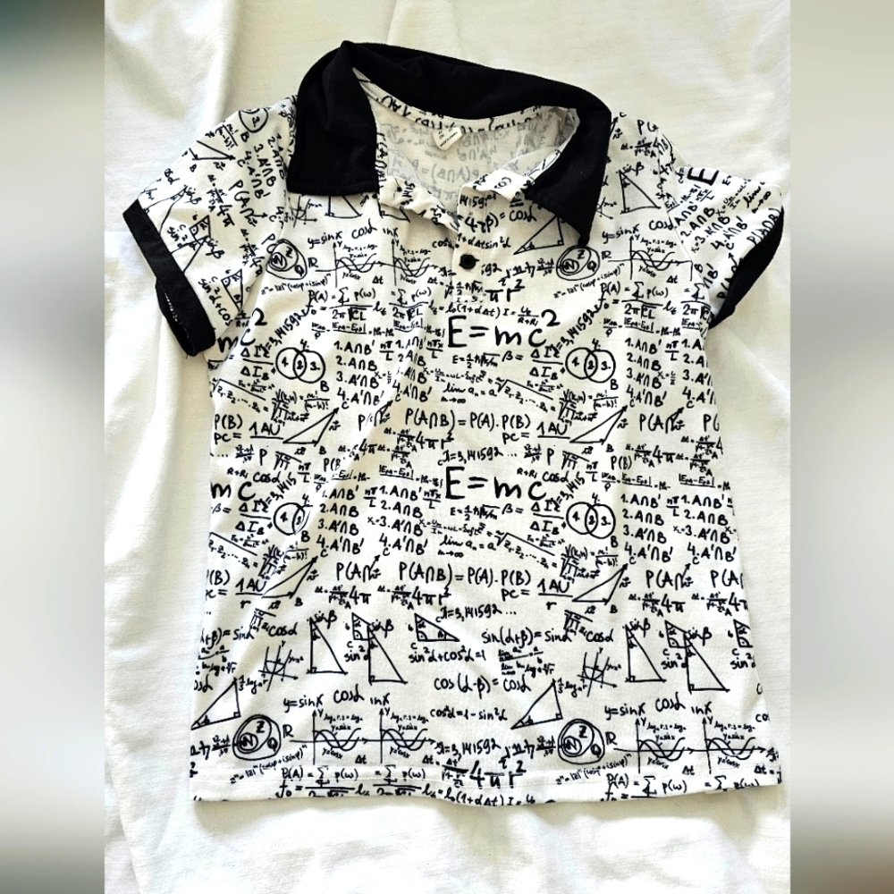 Kids - SHEIN collared math shirt. Size 6Y